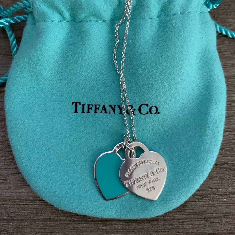 Large Tiffany & Co Double Heart Necklace